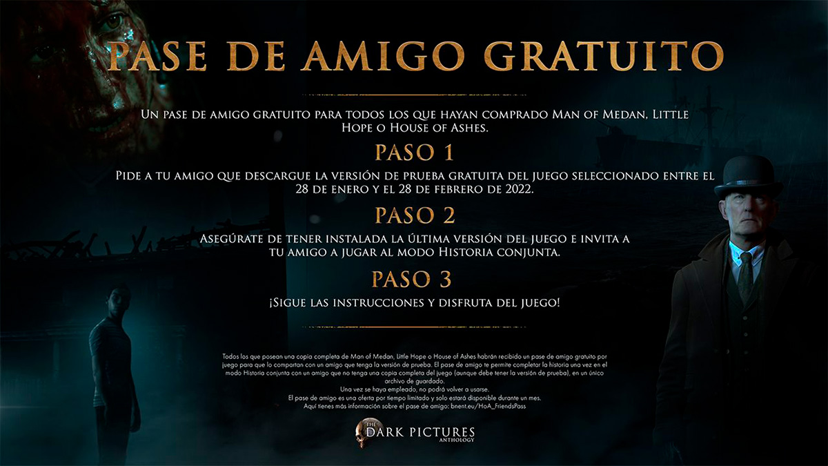 PASE DE AMIGO GRATUITO EN THE DARK PICTURES ANTHOLOGY Restart