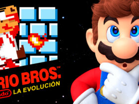 Mario y Super Mario Bros. mostrando la evolución del personaje.